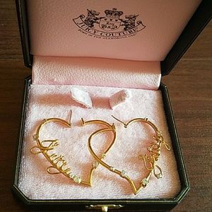 Juicy Couture Heart "Juicy" Hoops